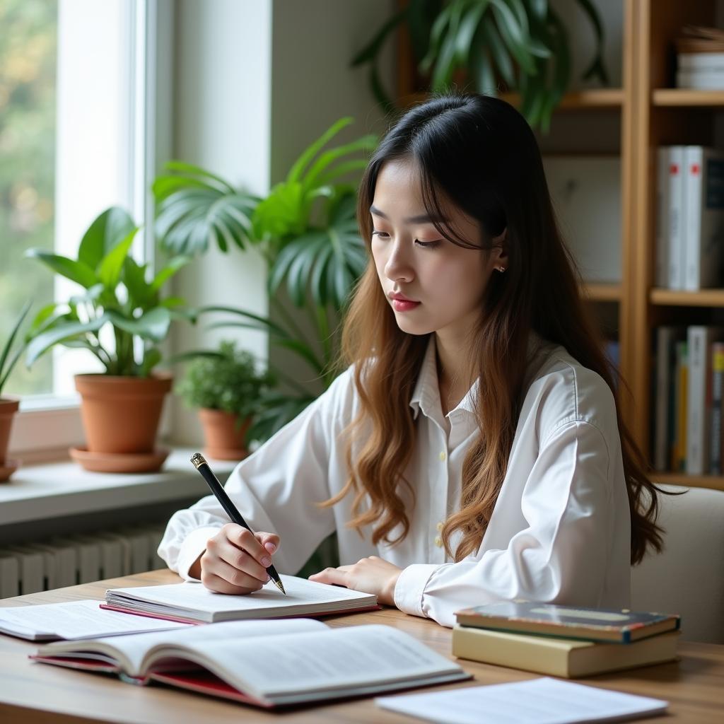 Học viên đang luyện tập IELTS Reading với chủ đề giảm thiểu lãng phí trong giáo dục