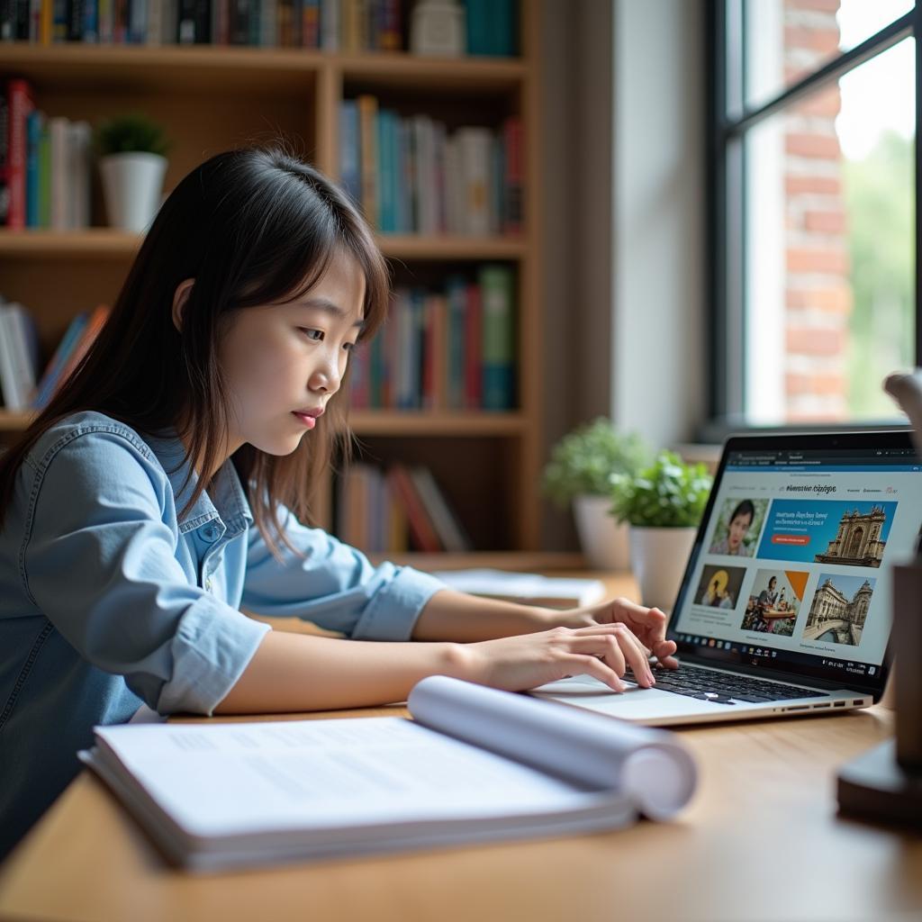 Học viên luyện thi IELTS Reading về chủ đề vai trò giáo dục trong giao lưu văn hóa toàn cầu