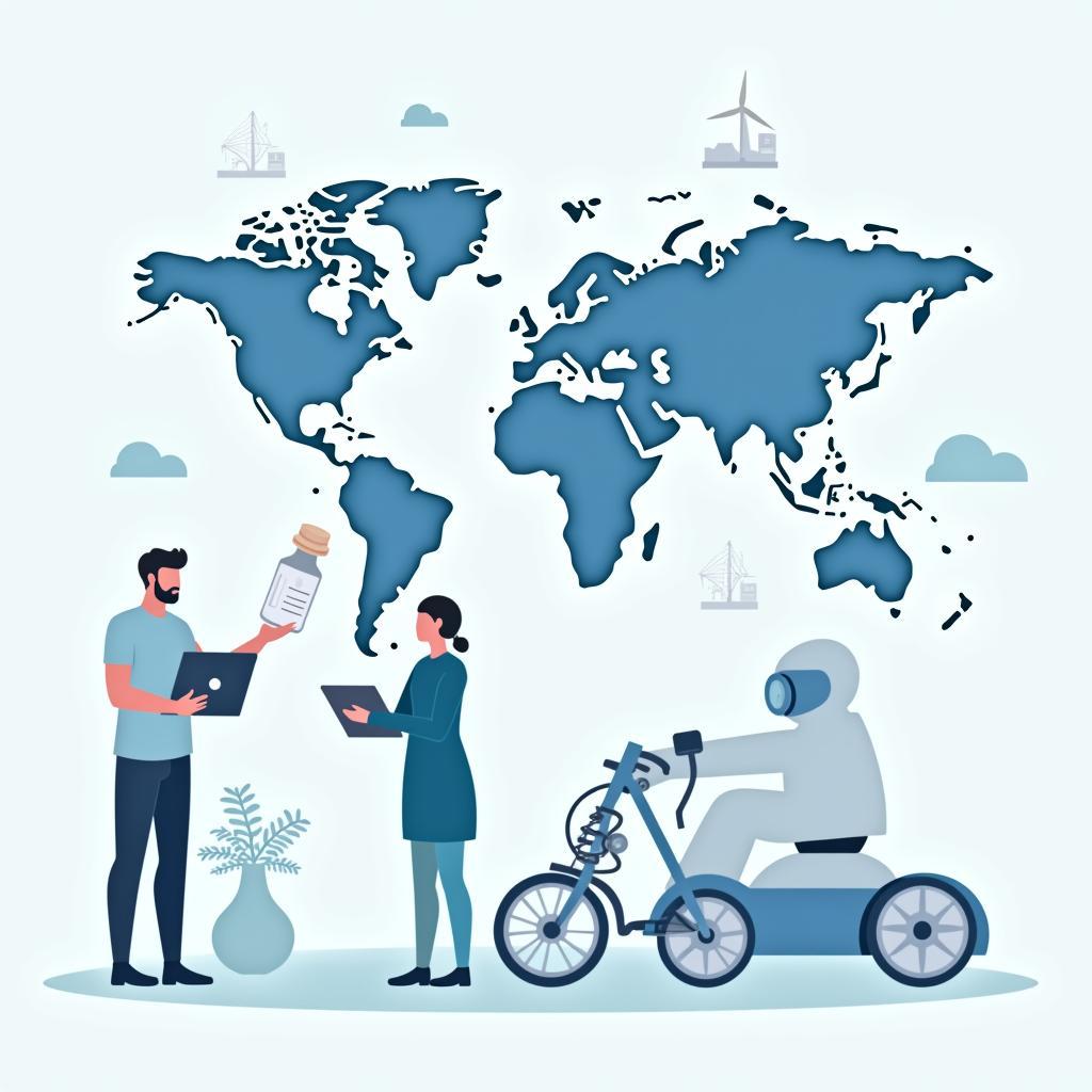 Hình minh họa đột phá y khoa và tác động xã hội toàn cầu, phục vụ luyện IELTS Writing Task 2