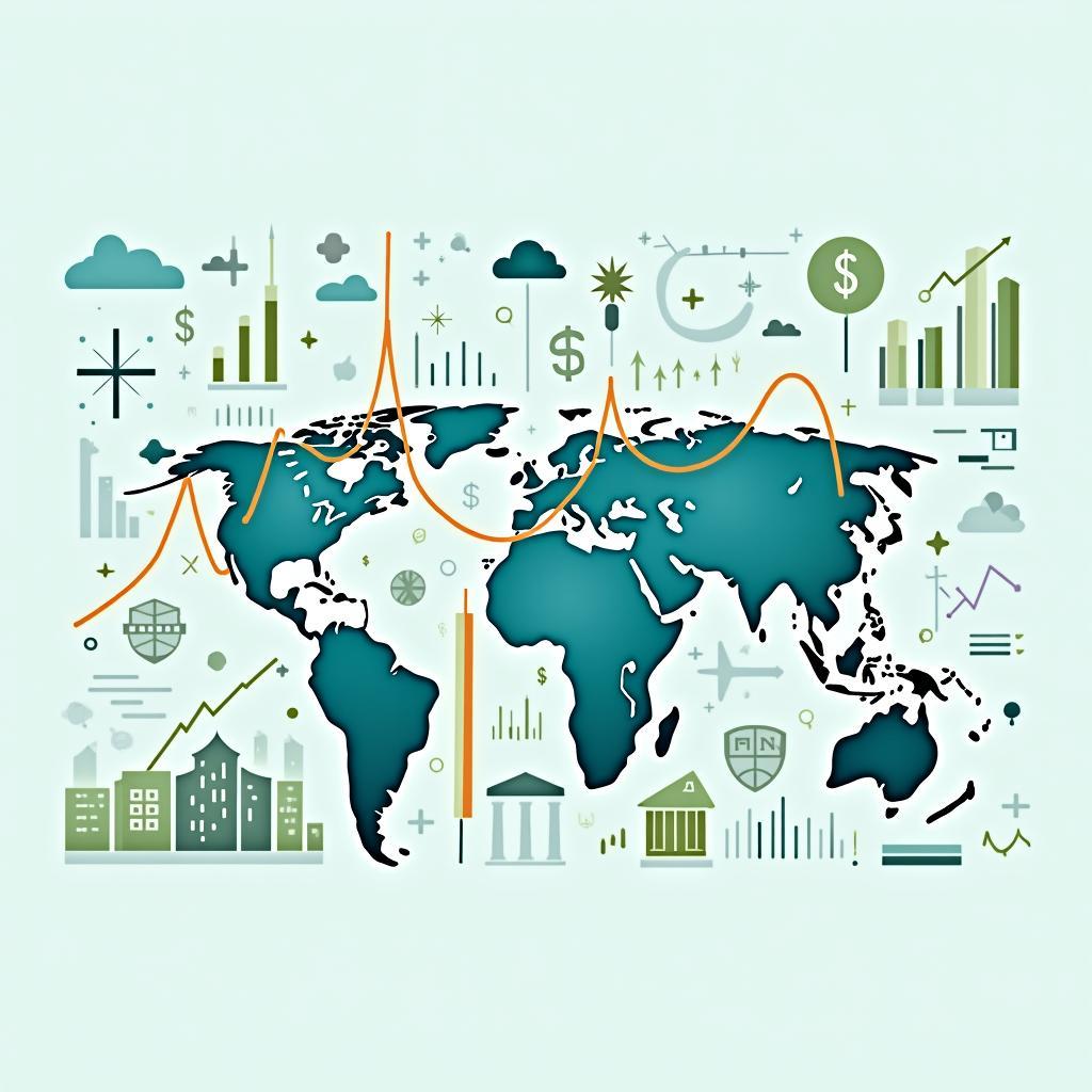 Hình ảnh mô tả các mô hình kinh tế vĩ mô và tác động của biến đổi khí hậu lên cấu trúc kinh tế toàn cầu