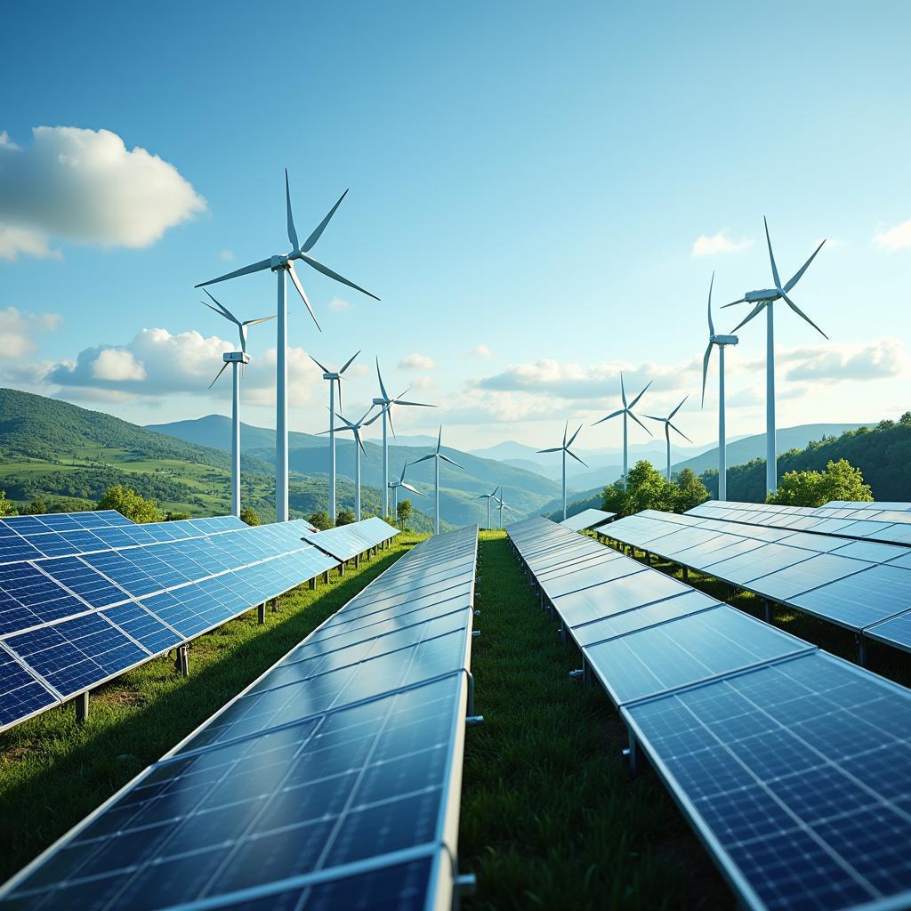 Hệ thống năng lượng tái tạo kết hợp pin mặt trời và tuabin gió giúp giảm phát thải khí nhà kính toàn cầu hiệu quả