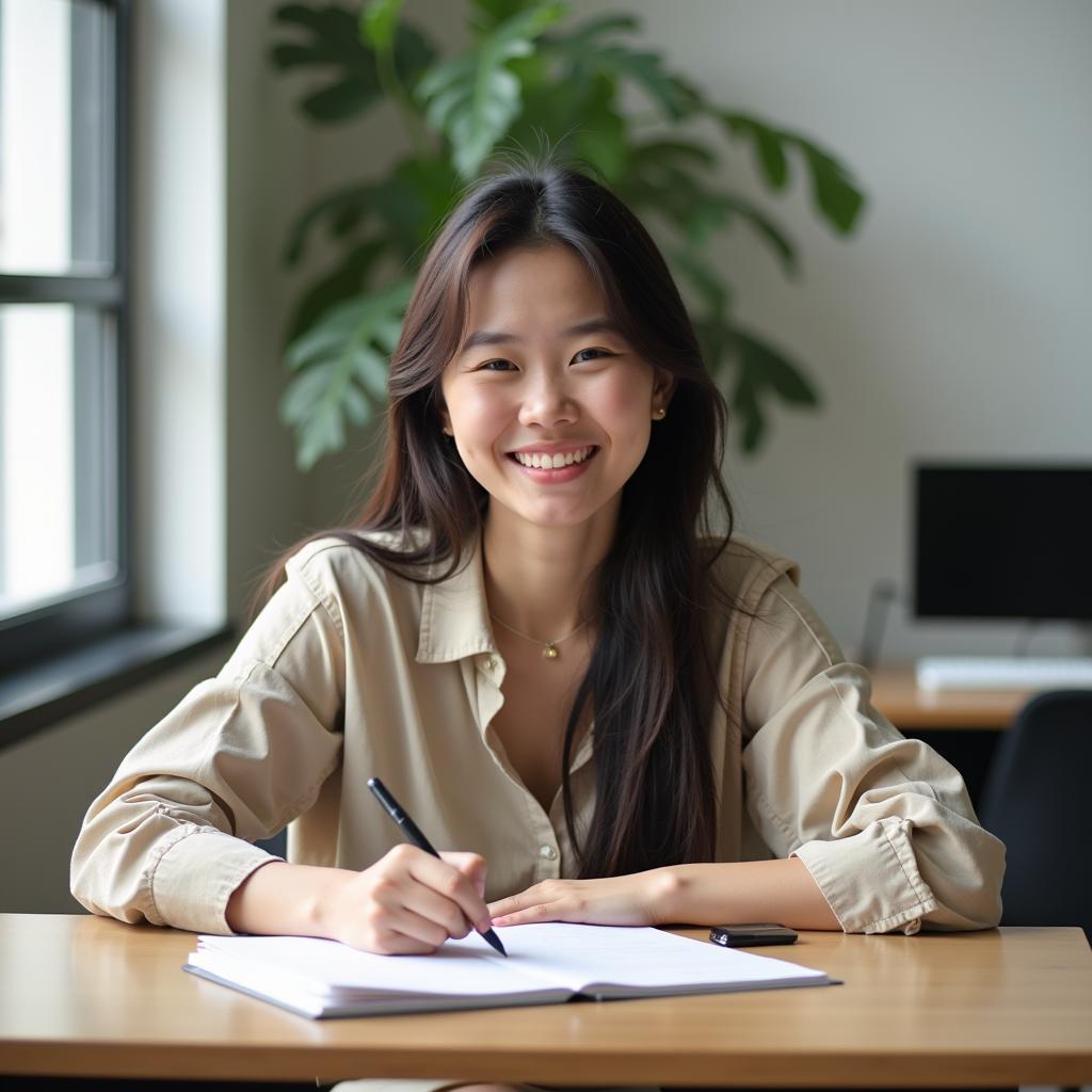 Học viên IELTS luyện tập trả lời câu hỏi về ngày đầu tiên đi làm hoặc đi học trong bài thi Speaking