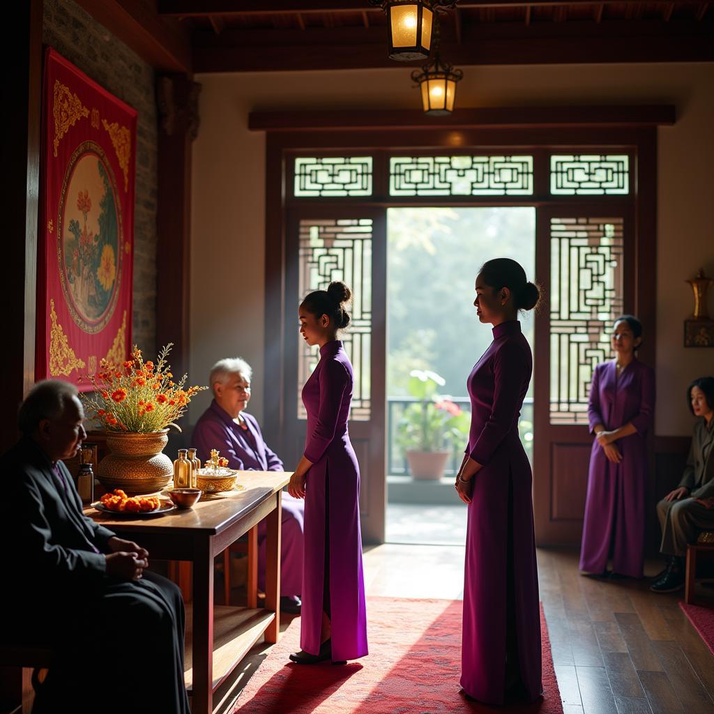 Nghi lễ truyền thống thành nhân của người Việt Nam với gia đình sum họp