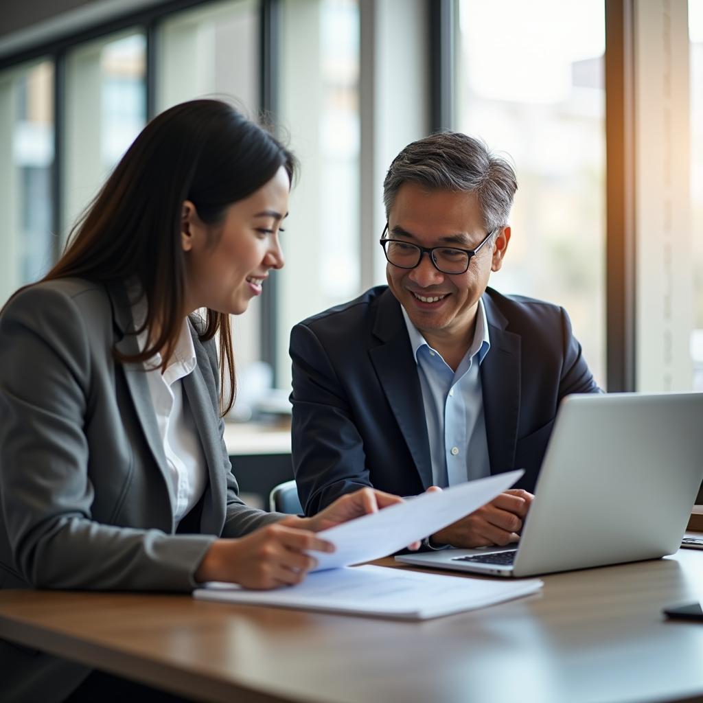 Người cố vấn thành công đang truyền cảm hứng và hướng dẫn trong môi trường làm việc chuyên nghiệp