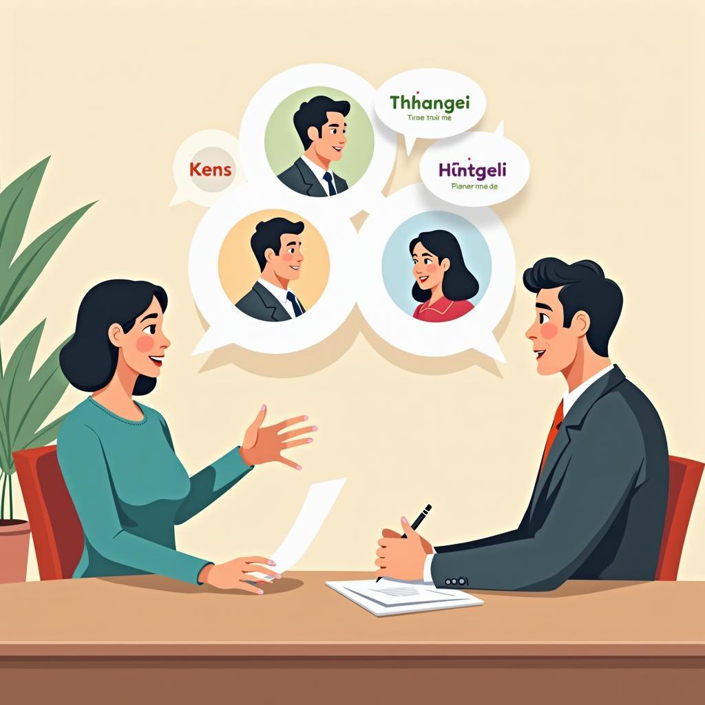 Hình ảnh minh họa người nổi tiếng Việt Nam trong bài thi IELTS Speaking với học viên đang trả lời câu hỏi