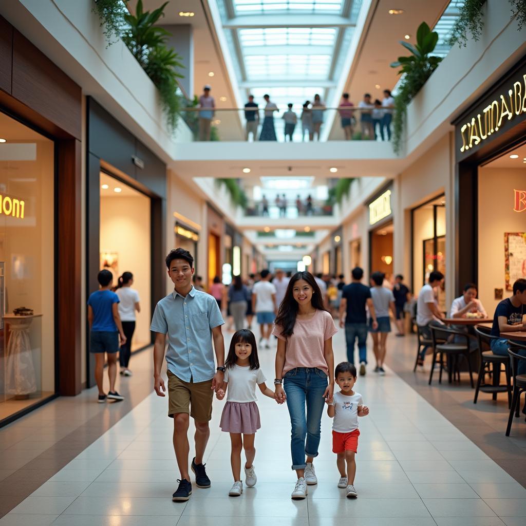 Người tiêu dùng Việt Nam mua sắm tại trung tâm thương mại hiện đại với nhiều hoạt động giải trí