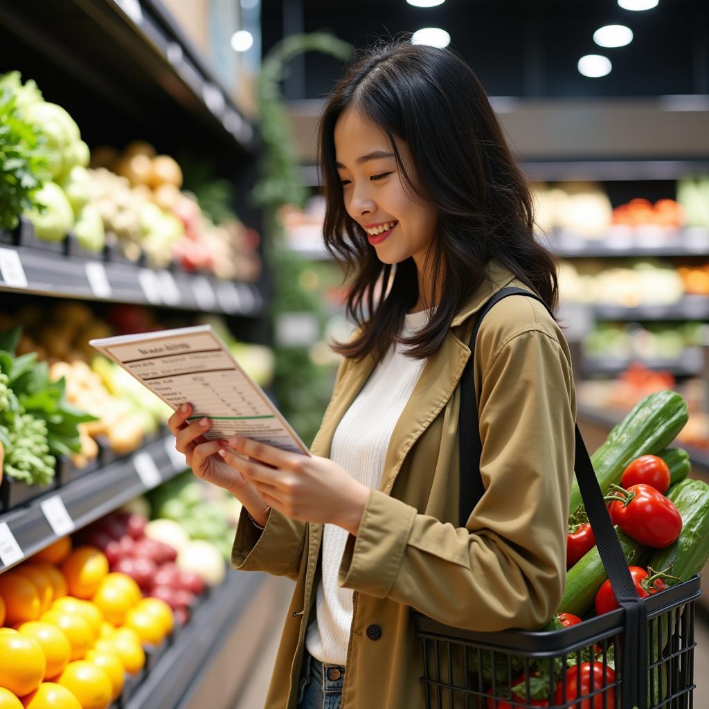 Người trẻ thế hệ mới đang chọn thực phẩm hữu cơ healthy tại siêu thị hiện đại