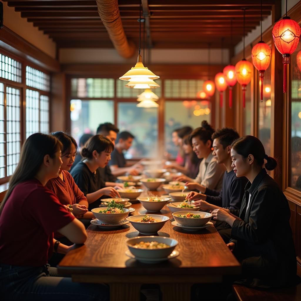 Nhà hàng gia đình ấm cúng với không khí thân thiện và món ăn truyền thống Việt Nam đậm chất gia đình