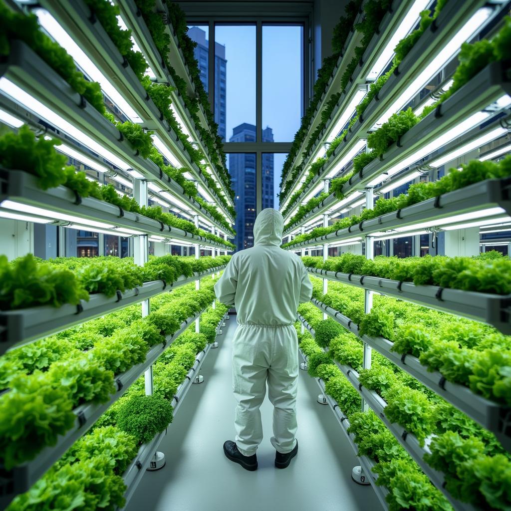 Hệ thống nông nghiệp công nghệ cao vertical farming trong môi trường đô thị hiện đại