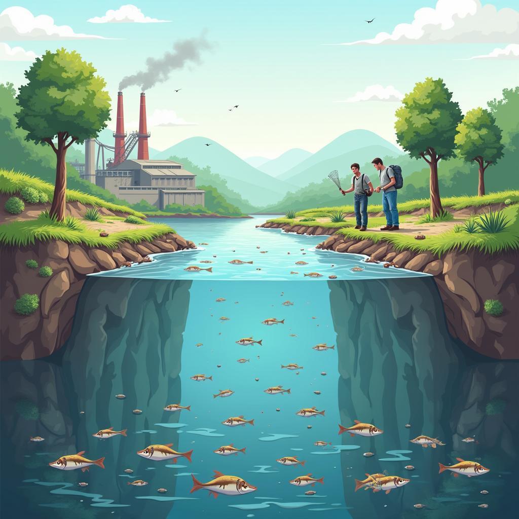 Ô nhiễm sông nước và tác động môi trường nghiêm trọng đến hệ sinh thái