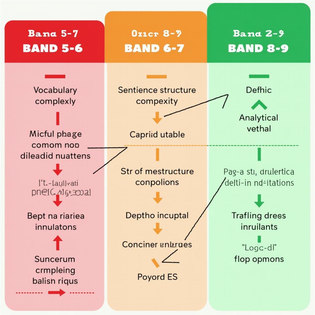 So sánh đặc điểm của các bài mẫu IELTS Writing Task 2 ở các band điểm khác nhau