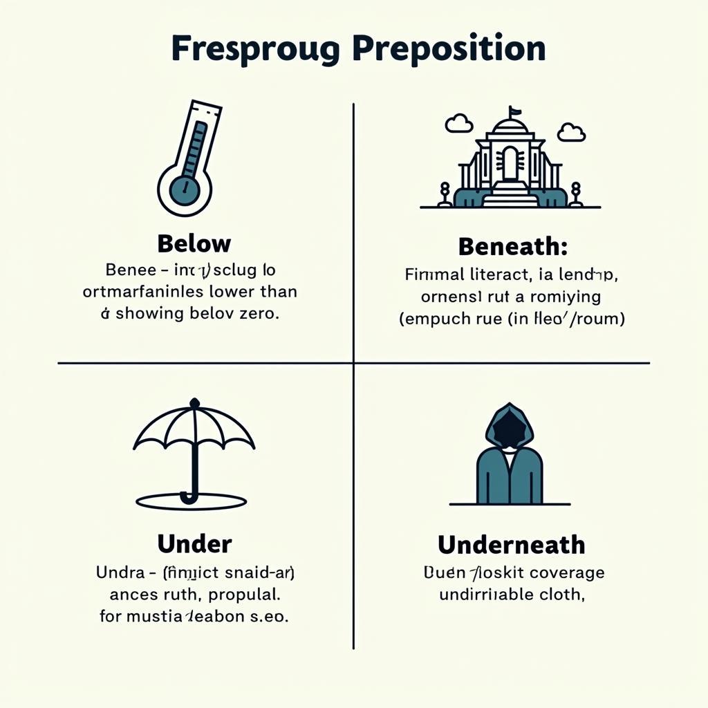 Phân biệt Below, Beneath, Under và Underneath trong tiếng Anh với bảng so sánh chi tiết