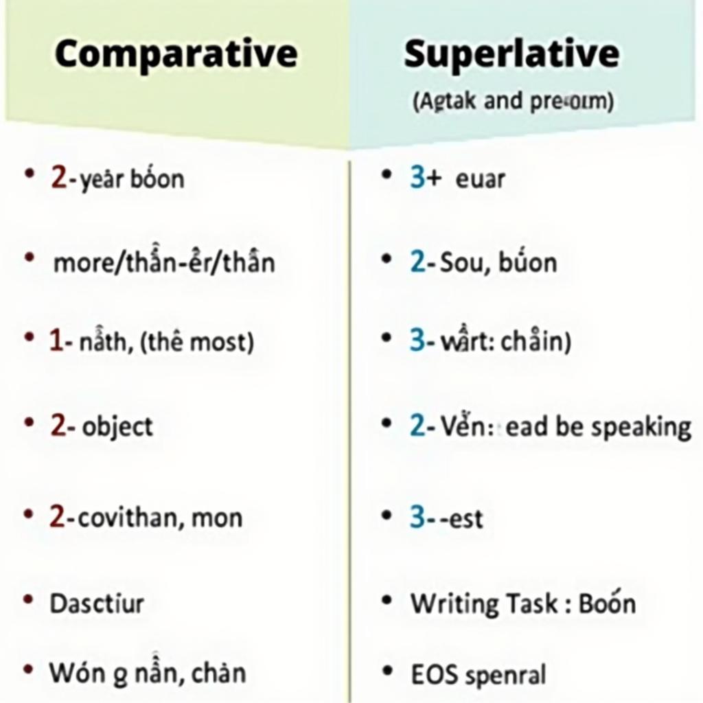 So sánh cấu trúc Comparative và Superlative trong IELTS