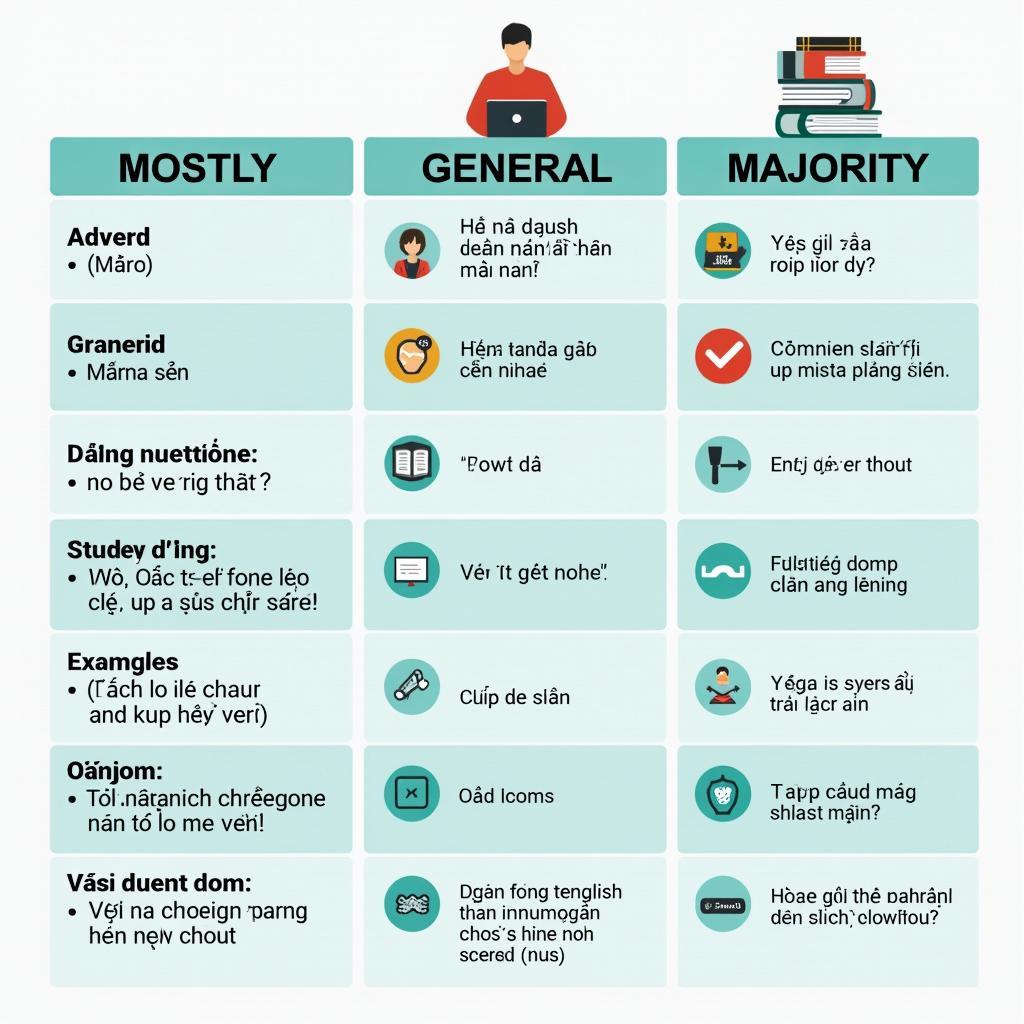 Phân biệt từ loại và cách dùng mostly general majority trong IELTS để đạt band điểm cao