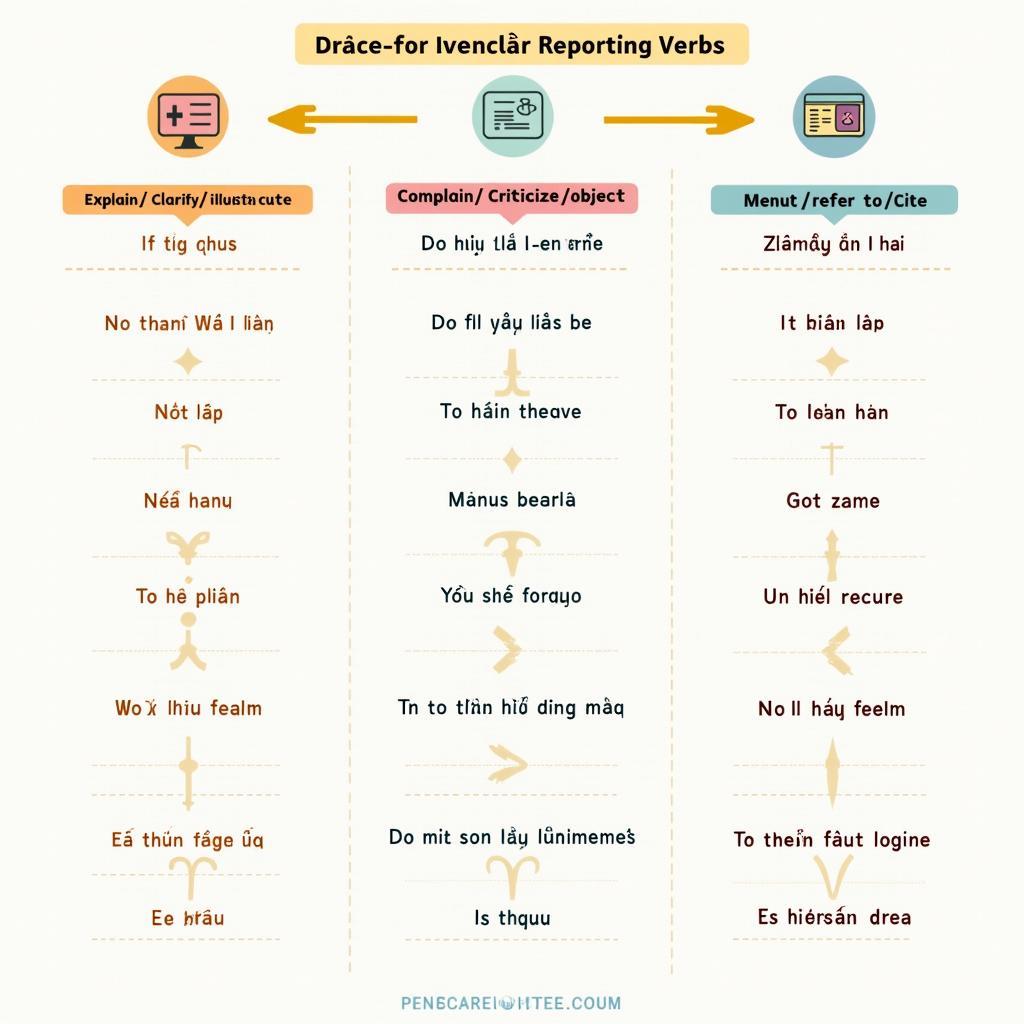 So sánh các reporting verbs tương tự explain clarify complain criticize mention trong IELTS