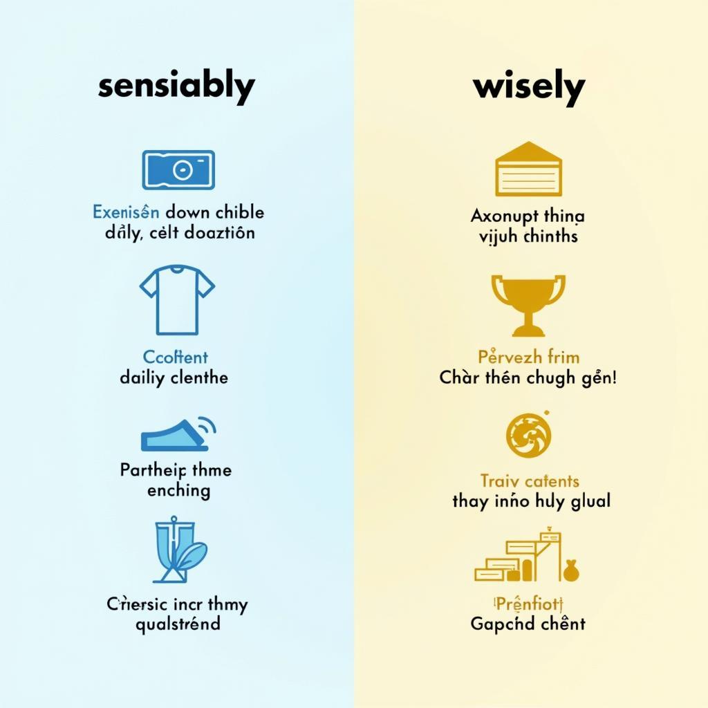 Phân biệt cách sử dụng sensibly và wisely trong ngữ pháp IELTS với sơ đồ minh họa chi tiết