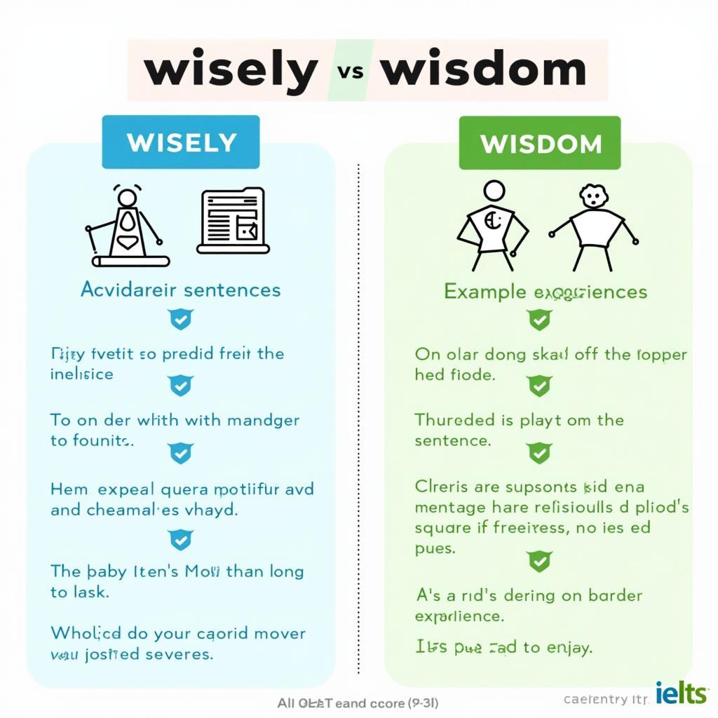Phân biệt cách sử dụng trạng từ wisely và danh từ wisdom trong ngữ pháp IELTS để đạt band điểm cao