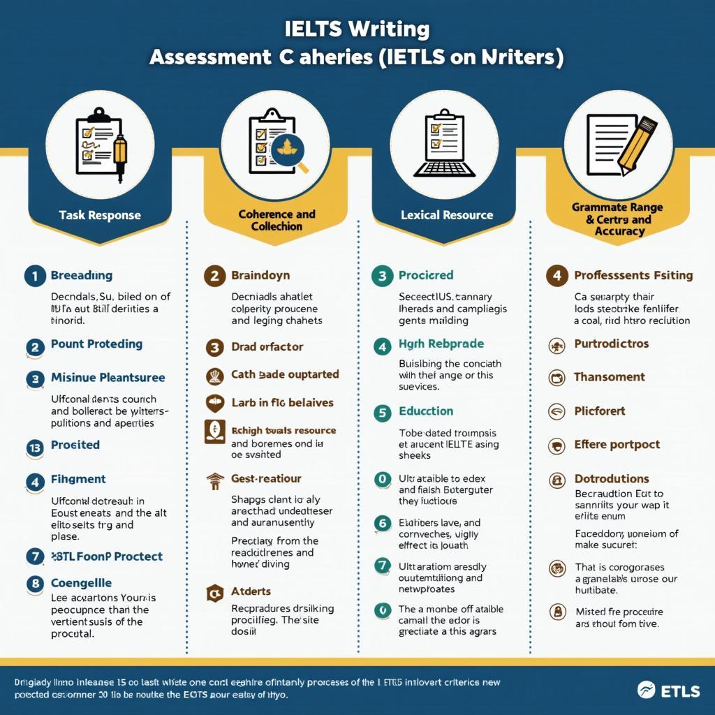 Biểu đồ phân tích các tiêu chí chấm điểm IELTS Writing Task 2 cho bài mẫu band cao