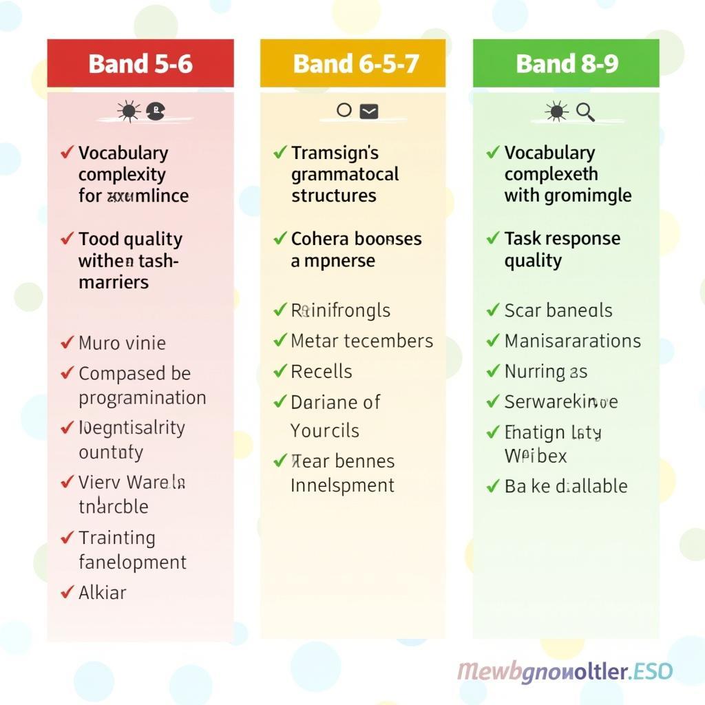 So sánh chi tiết đặc điểm bài viết IELTS Writing Task 2 qua các mức band điểm khác nhau