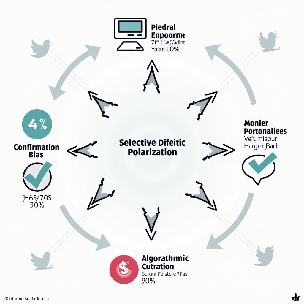 Sơ đồ phân tích các cơ chế ảnh hưởng của mạng xã hội đến phân cực chính trị trong thời đại số