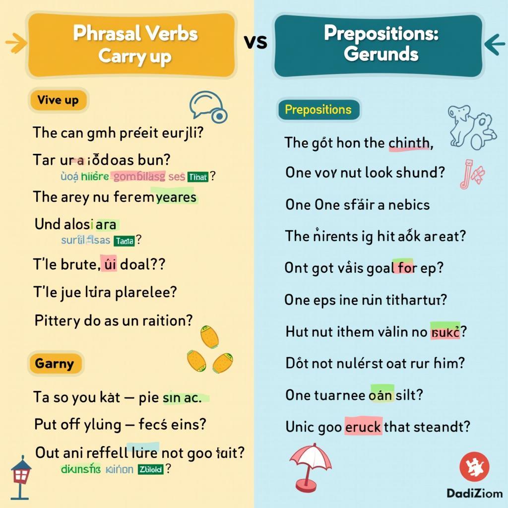 Bảng tổng hợp các cụm động từ và giới từ đi với Gerund thường gặp trong IELTS