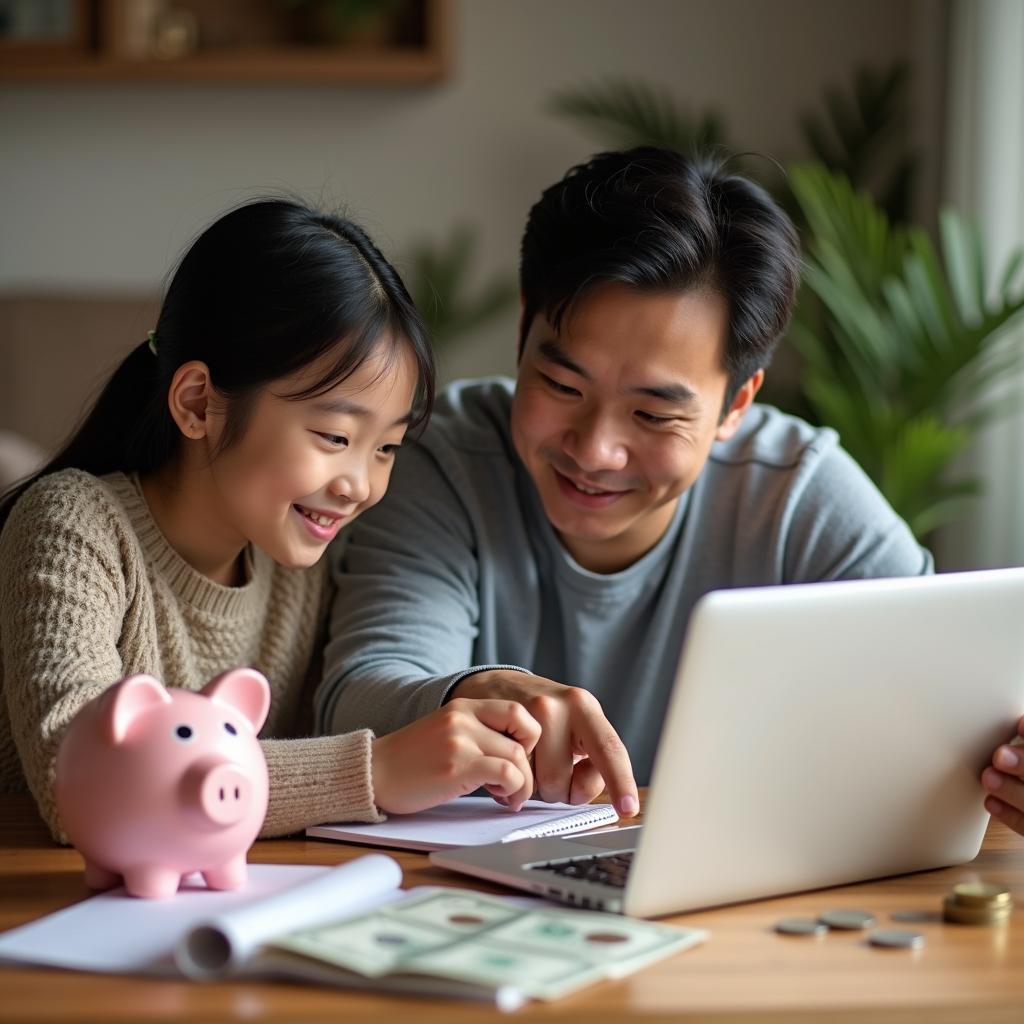 Phụ huynh dạy con quản lý tài chính tại nhà IELTS Writing hiệu quả