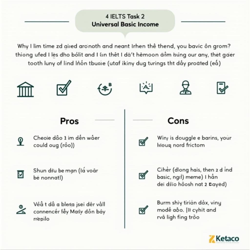 Phân tích đề IELTS về pros and cons of universal basic income và chiến lược làm bài