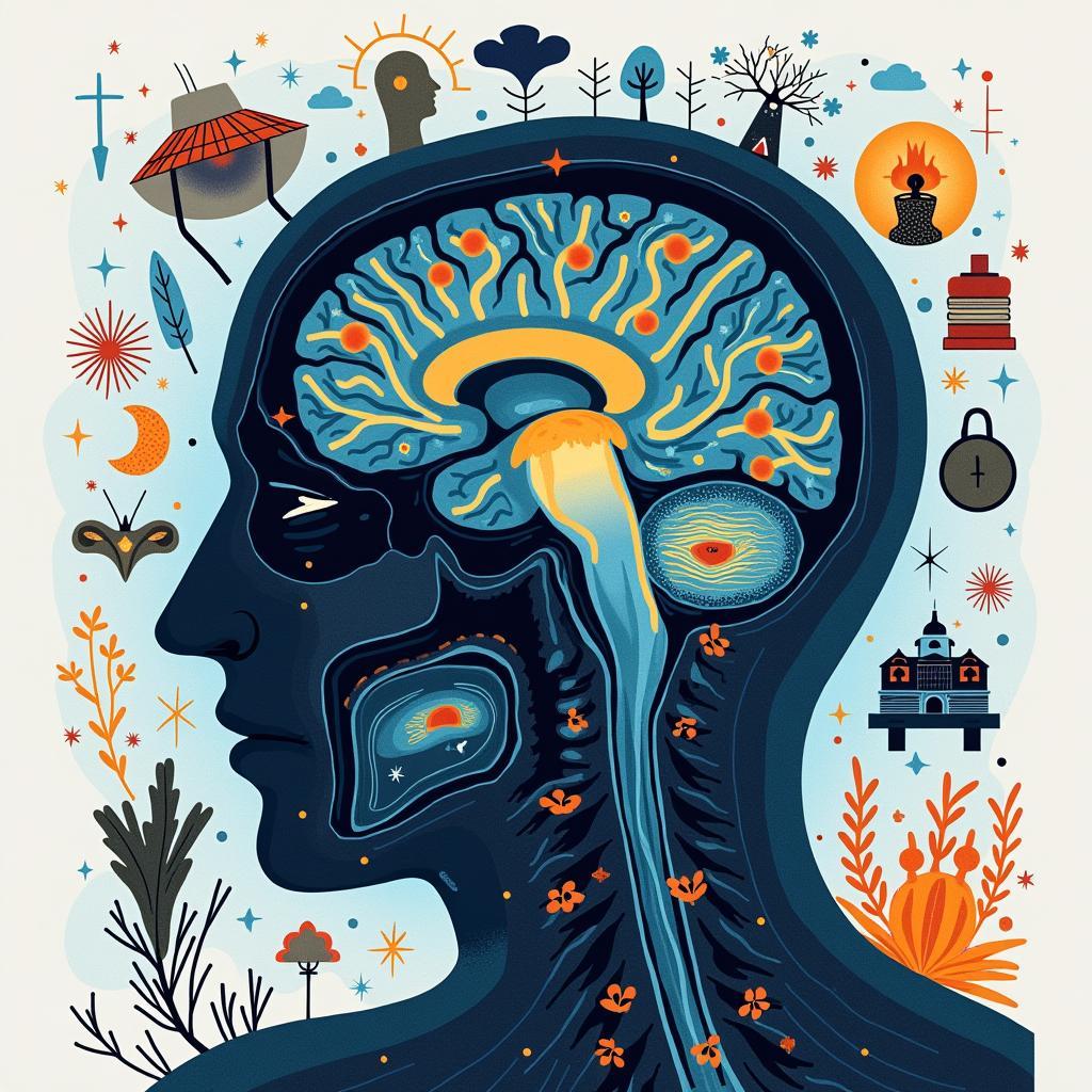 Hình ảnh kỹ thuật quét não fMRI nghiên cứu hoạt động não bộ liên quan đến văn hóa và học tập