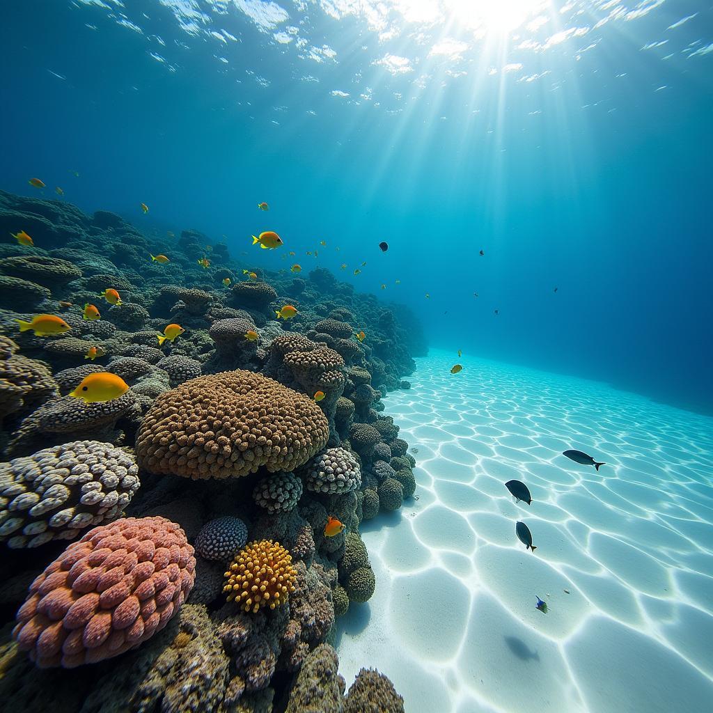 Rạn san hô bị tẩy trắng do nhiệt độ nước biển tăng cao