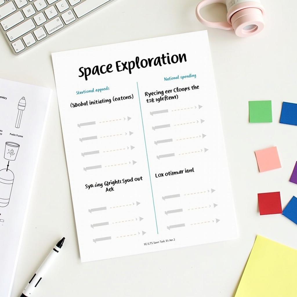 Minh họa bài IELTS Should space exploration be a global initiative cùng các ý chính và cấu trúc