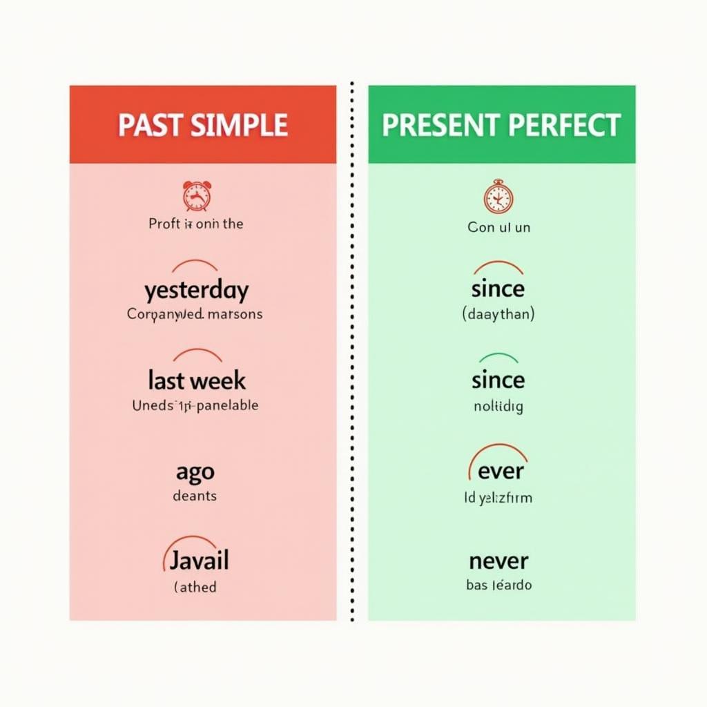 Các từ tín hiệu giúp phân biệt khi nào dùng Past Simple và Present Perfect trong IELTS