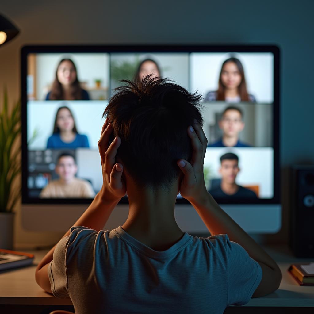 Sinh viên gặp vấn đề tâm lý stress lo âu khi học online từ xa