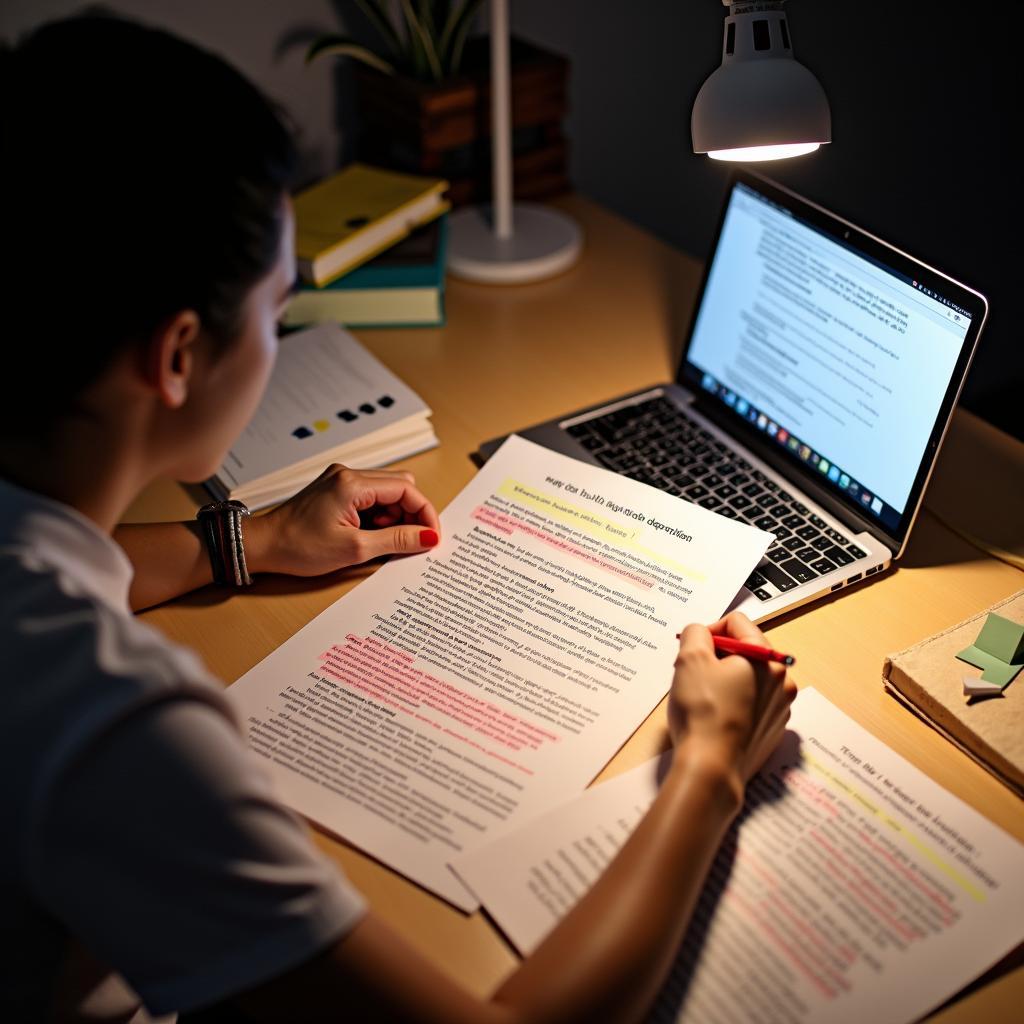 Sinh viên đang phân tích cấu trúc bài viết IELTS Writing Task 2