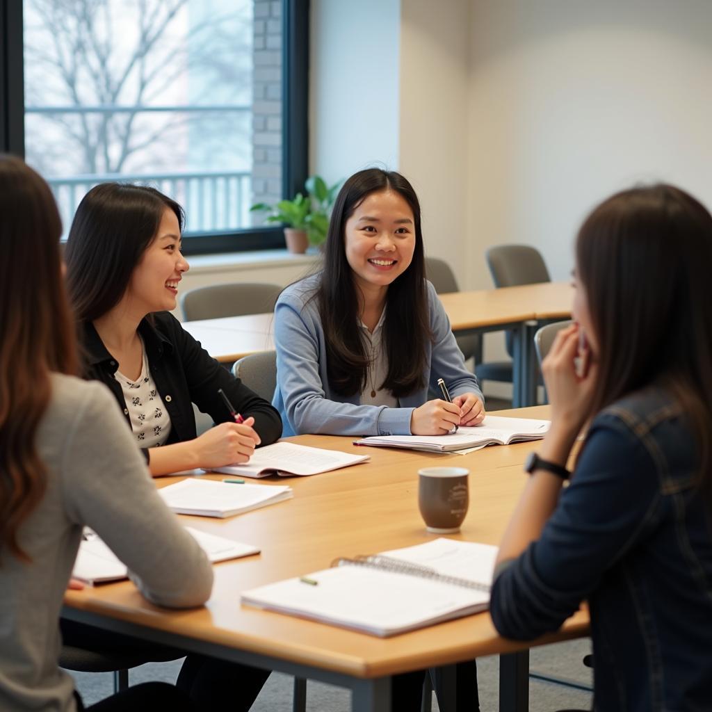 Sinh viên Việt Nam thảo luận và luyện tập IELTS Speaking Part 3 về chủ đề tình bạn và bất đồng