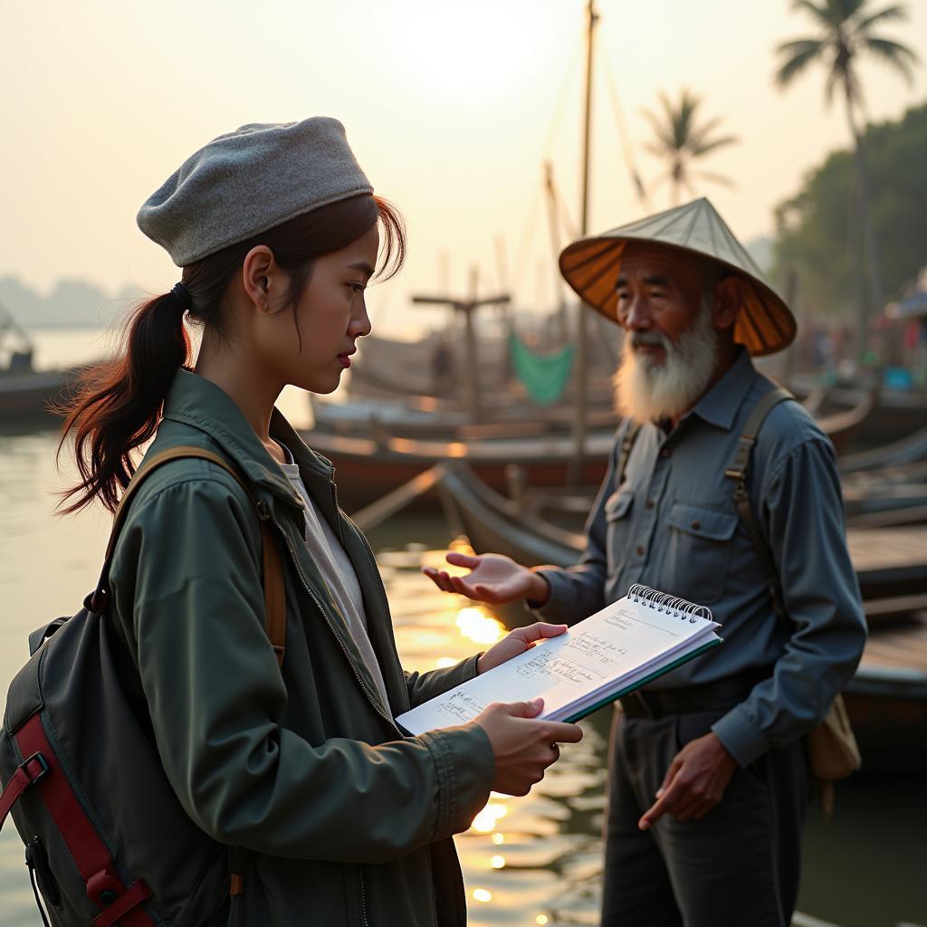 Sinh viên tiến hành nghiên cứu thực địa về ô nhiễm biển tại làng chài ven biển Việt Nam