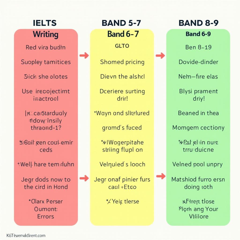 So sánh chi tiết ba mức band điểm IELTS Writing từ band 5 đến band 9 về chủ đề luật pháp cyberbullying