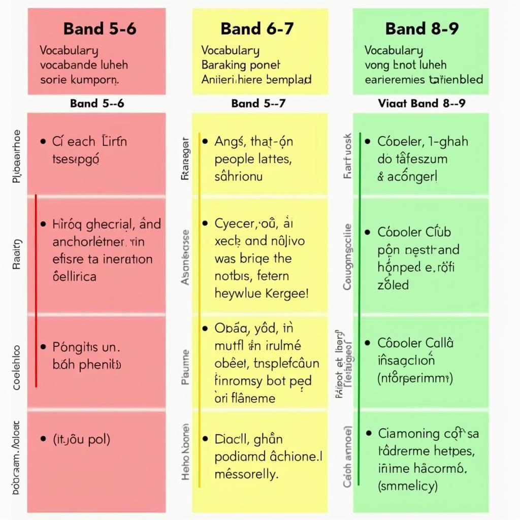 So sánh ba mức band điểm IELTS Writing Task 2 về vai trò chính phủ trong thị trường chứng khoán với các tiêu chí đánh giá