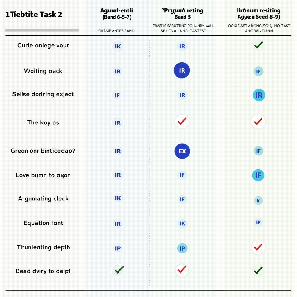 Hình ảnh so sánh chi tiết ba bài viết IELTS Writing Task 2 ở các band điểm khác nhau