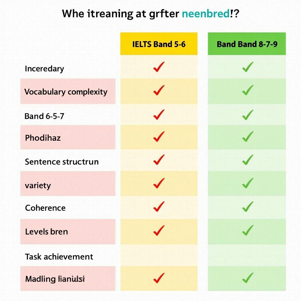 So sánh chi tiết đặc điểm bài viết IELTS Writing Task 2 các band điểm khác nhau