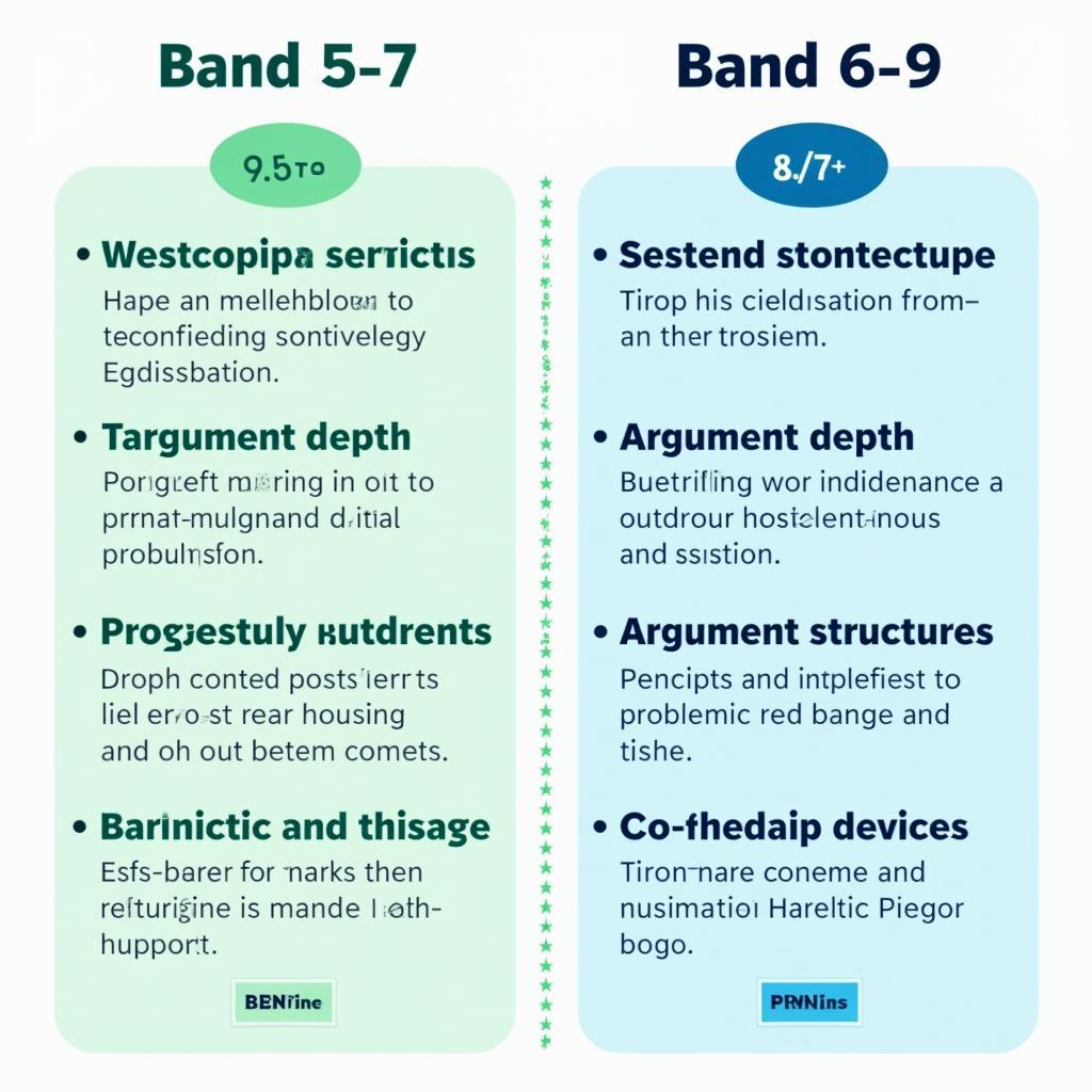 So sánh các yếu tố khác biệt giữa bài viết IELTS band 6.5-7 và band 8-9