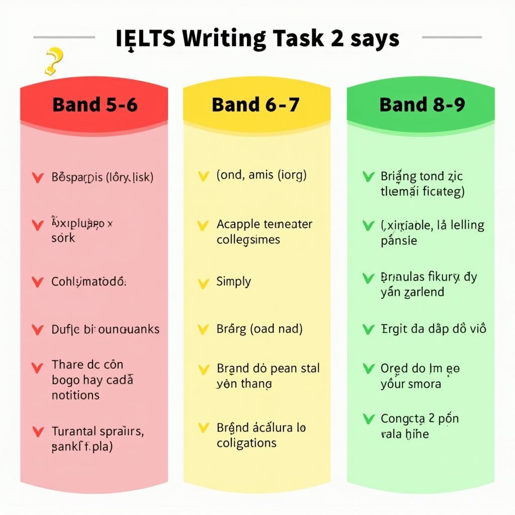 So sánh đặc điểm bài viết IELTS Writing Task 2 từ Band 5 đến Band 9