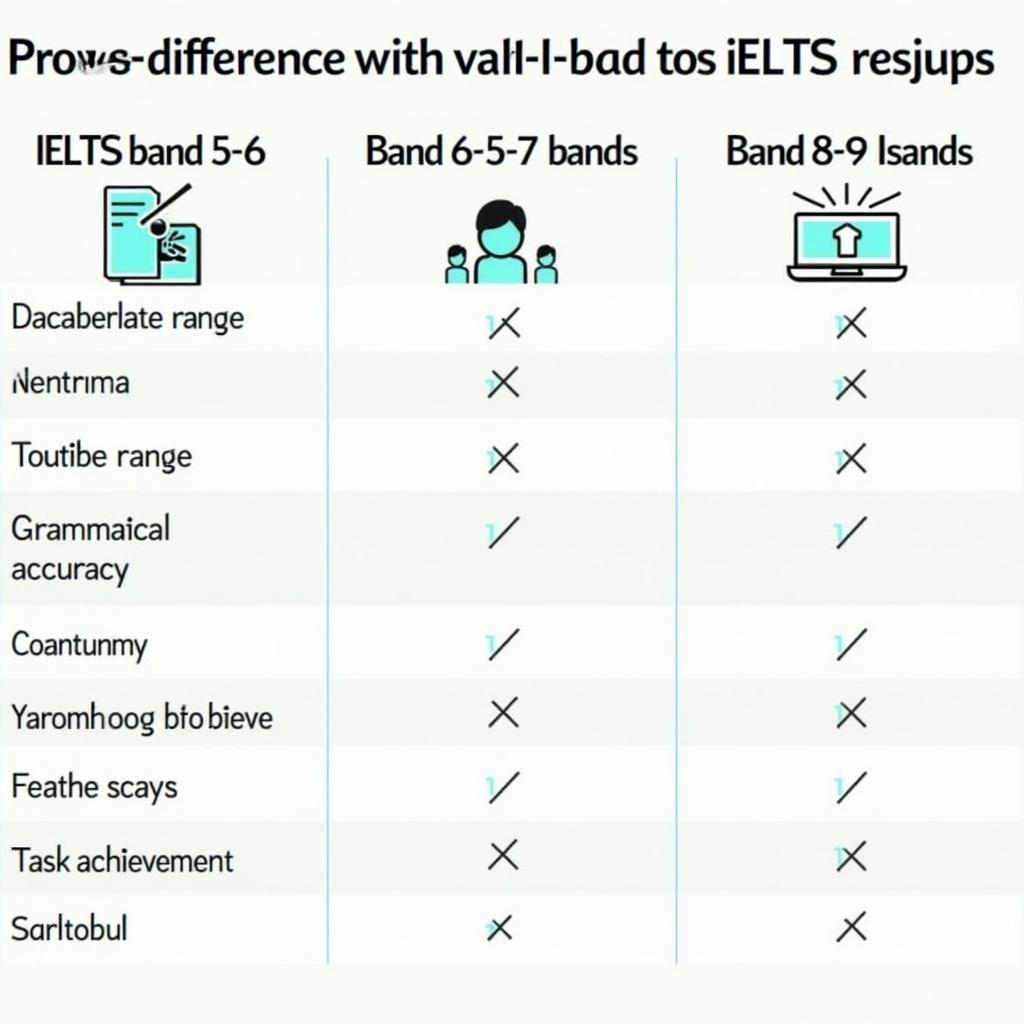 So sánh các band điểm IELTS Writing Task 2 từ band 5 đến band 9