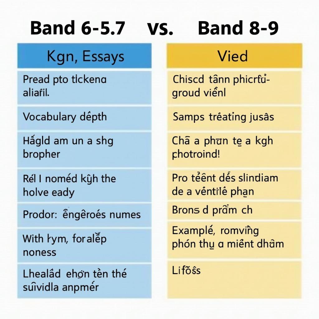 Bảng so sánh chi tiết giữa bài luận Band 6.5-7 và Band 8-9 về nghiên cứu y học cổ truyền