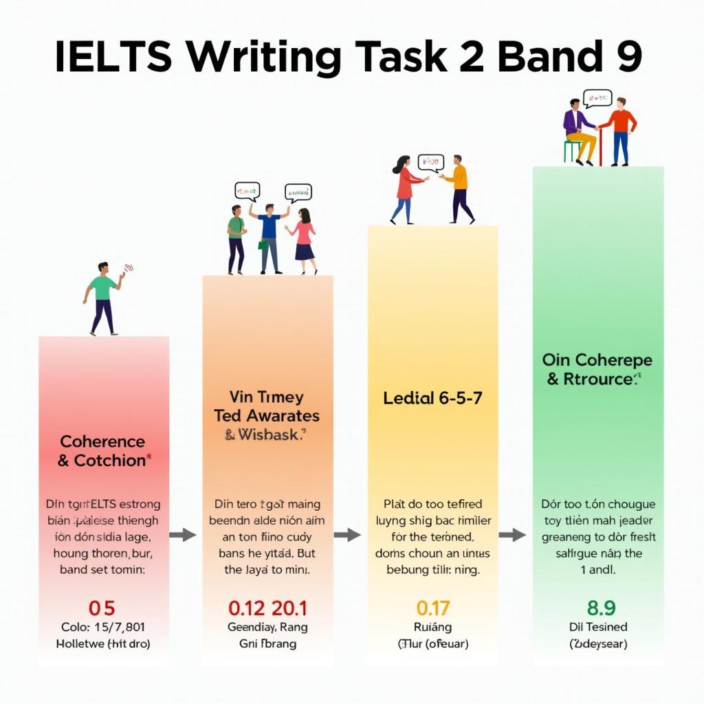 So sánh chi tiết các tiêu chí chấm điểm IELTS Writing Task 2 từ Band 5 đến Band 9