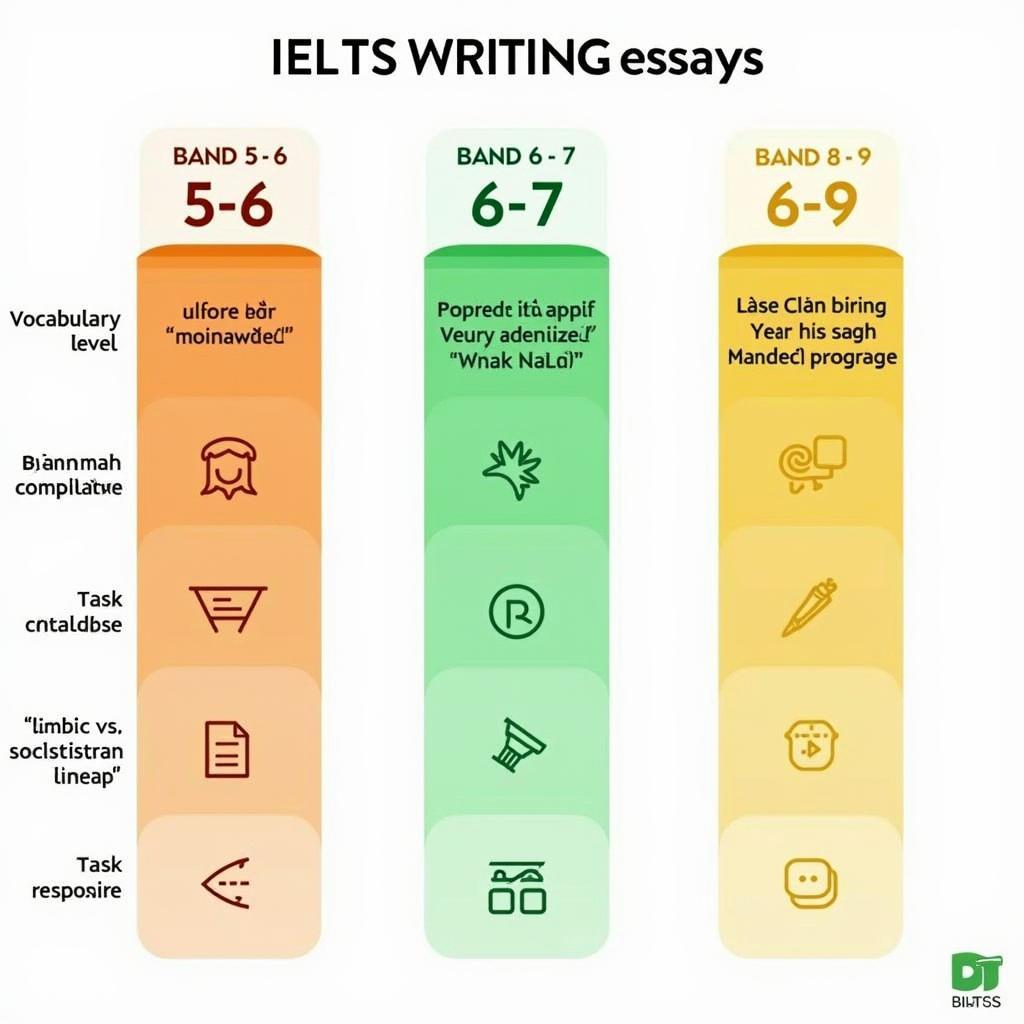 So sánh đặc điểm của bài viết IELTS Writing Task 2 các band điểm khác nhau về tiền điện tử