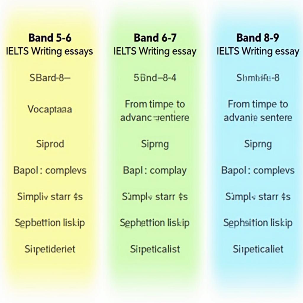 So sánh đặc điểm các bài viết IELTS Writing Task 2 từ band 5 đến band 9