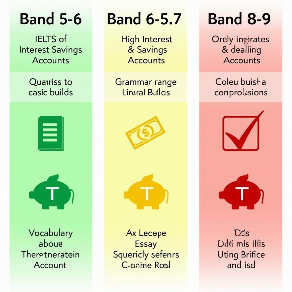 So sánh đặc điểm của các bài viết IELTS Writing Task 2 ở band điểm khác nhau về tài khoản tiết kiệm