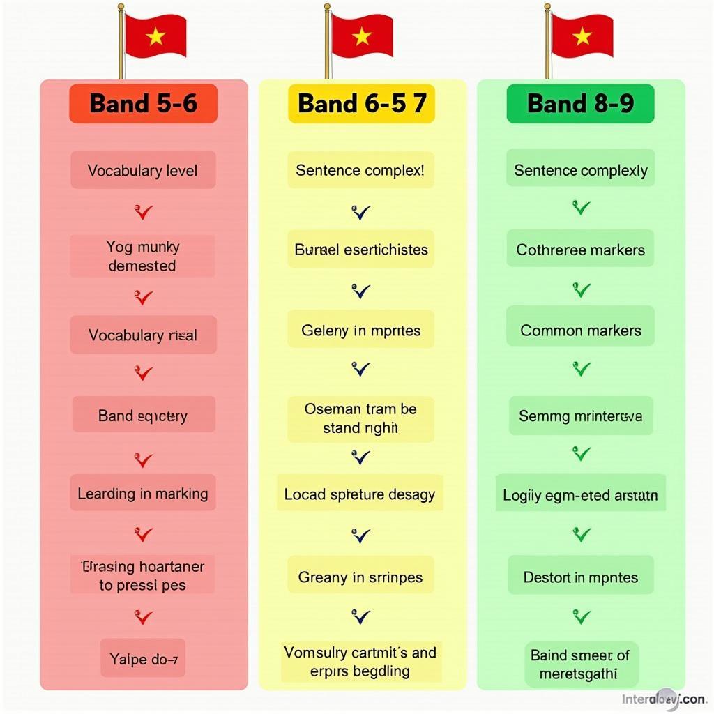 So sánh đặc điểm các mức band điểm IELTS Writing Task 2 từ band 5 đến band 9