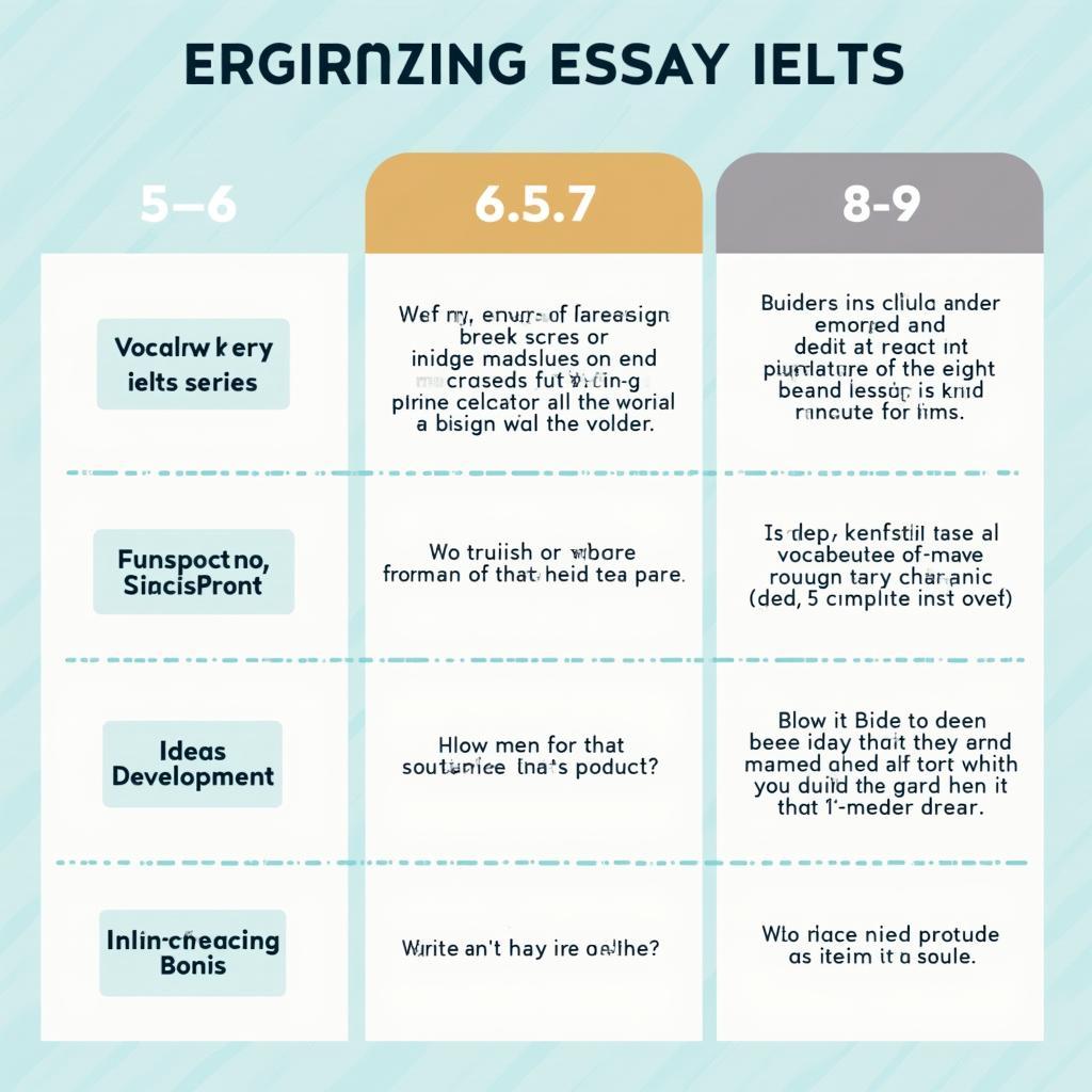 So sánh cấu trúc và nội dung bài viết IELTS Writing các band điểm