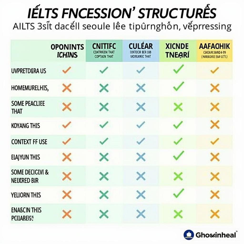 Bảng so sánh các cấu trúc biểu đạt quan điểm đối lập trong IELTS Writing